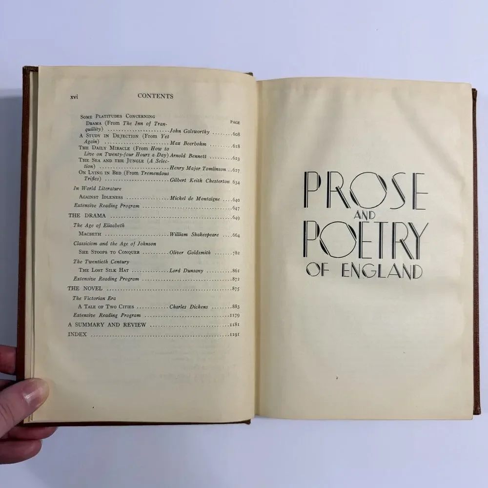 Prose and Poetry Of England Including History Of English Literature McGraw 1935